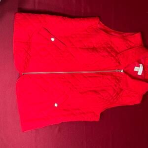 Christopher & Banks Red Diamond Quilted Vest Size M‎